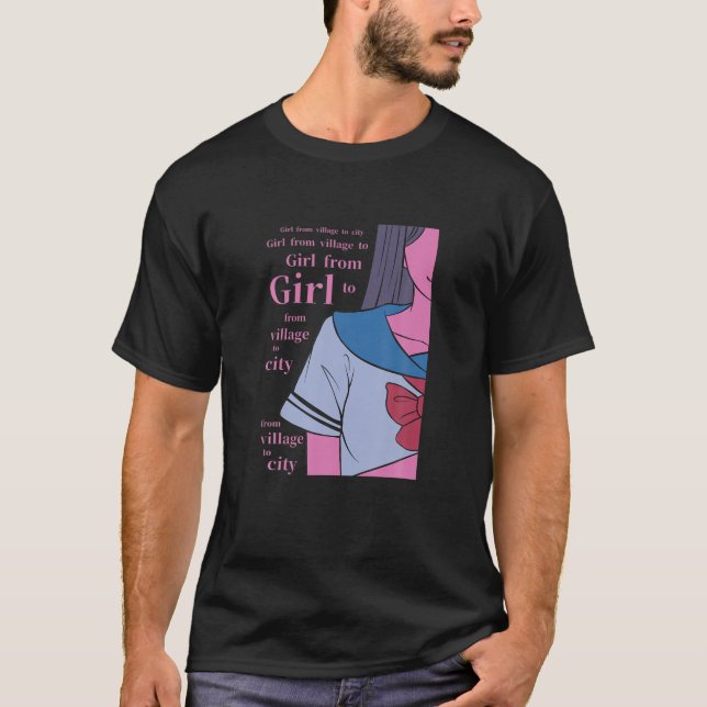 T-shirt Japonaise Lofi Girl Anime Character - Japonais Aes (Devant)