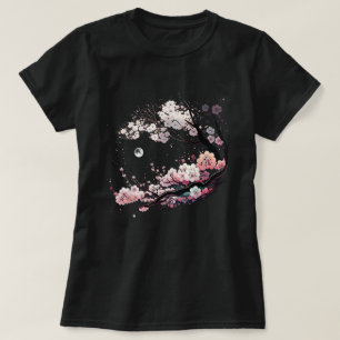 T-shirt Japonaise Sakura Geisha Mont Fuji Fleur de cerisie