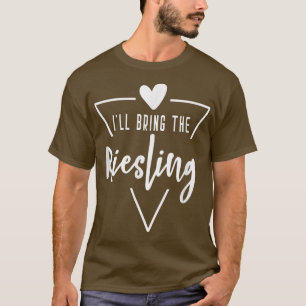 T-shirt J'apporterai le Riesling Cœur Demoiselle d'honneu