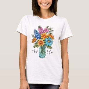 T-shirt Jar avec belle aquarelle Wildflow Custom