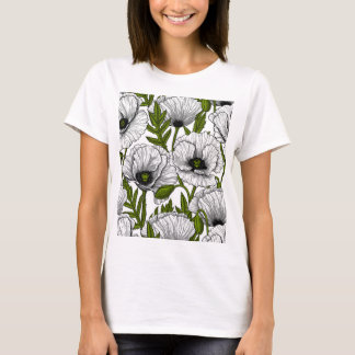 T-shirt Jardin aux coquelicots blancs