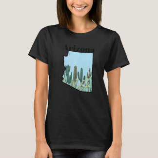 T-shirt Jardin de cactus carte de l'Arizona