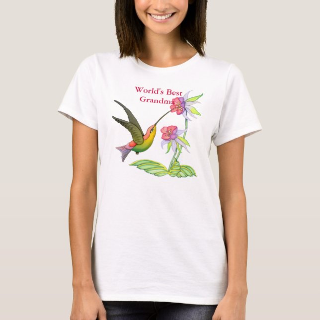 T-shirt Jardin de colibri pour la grand-maman (Devant)