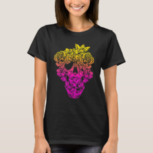 T-shirt Jardin De Fleurs Beau Crâne De Mort Compost