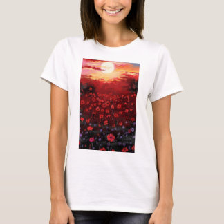 T-shirt jardin de fleurs peintes