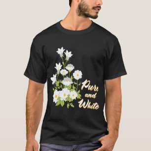 T-shirt Jardin de Lune Art Floral Pur et Blanc