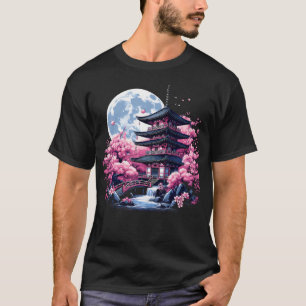 T-shirt Jardin de Sakura Geisha Mont Fuji Cerisier Japonai