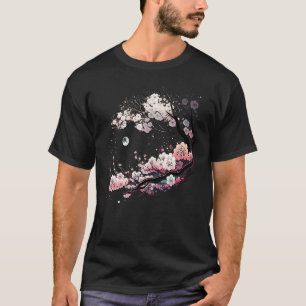 T-shirt Jardin de Sakura japonais Geisha Mont Fuji Cerisie