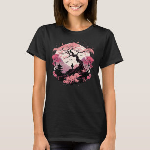 T-shirt Jardin de Sakura japonais Geisha Mont Fuji Cerisie