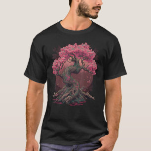 T-shirt Jardin de Sakura japonais Geisha Mont Fuji Cerisie