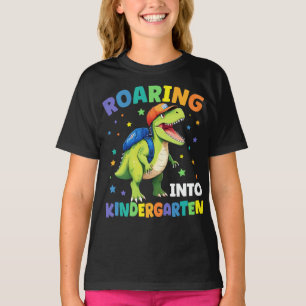 T-shirt Jardin D'Enfants Gravants Dinosaure T Rex Retour À