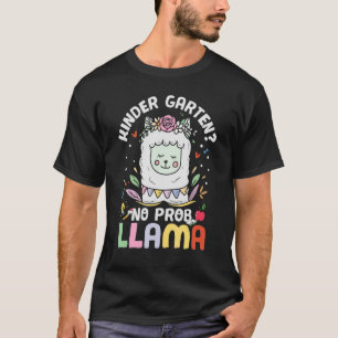 T-shirt Jardin D'Enfants Mignonne Pas De Prob Llama Étudia