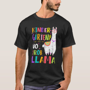 T-shirt Jardin d'enfants No Prob-Llama Filles Enseignant P