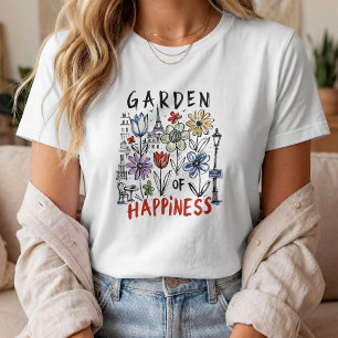 T-shirt Jardin du Bonheur – Croquis Floral Parisien