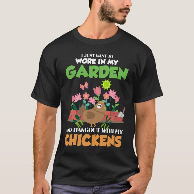 T-shirt Jardin et jardinage de l'aube de poulet (Devant)