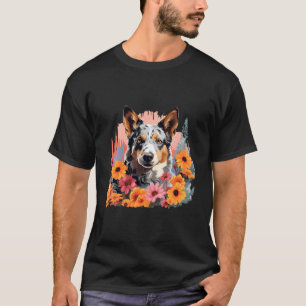 T-shirt Jardin Fleur de printemps Cute Blue Heeler Austral