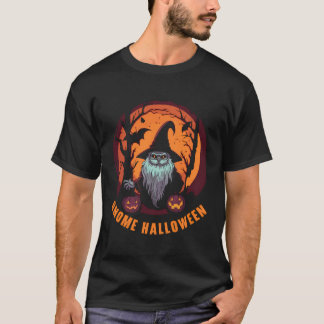 T-shirt Jardin Gnome Halloween Trick Ou Traiter Garde Éffr