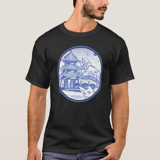 T-shirt Jardin japonais Ligne Japon Temple japonais Esthet (Devant)