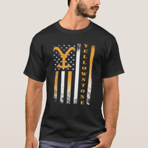 T-shirt Jardin national de Yellowstone drapeau américain V