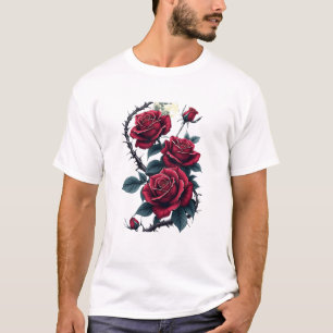 T-shirt Jardin Rose gothique - Flore romantique foncée