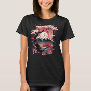 T-shirt Jardin Sakura japonais Geisha Mont Fuji Cherry Bl