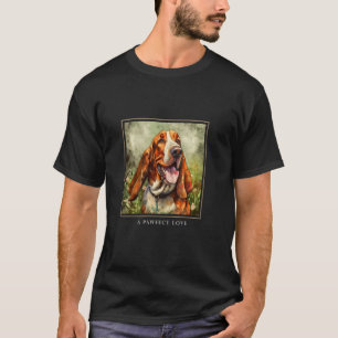 T-shirt Jardinage 4\Chien Basset Hound Fleurs De Jardin Pe