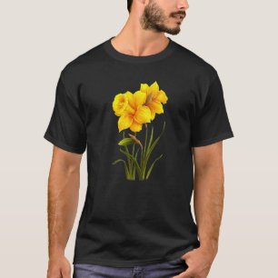 T-shirt Jardinage 4\Jonquilles Fleurs Floral Printemps Sty