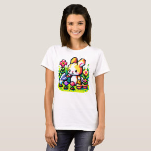 T-shirt Jardinage Bunny - Cute Pixel Art Design de la natu