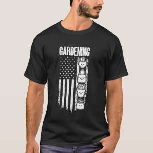 T-shirt Jardinage Drapeau américain Paysagiste Jardinier a