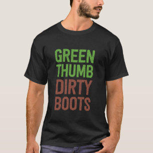 T-shirt Jardinage drôle pouce vert bottes sales jardin