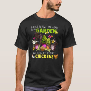 T-shirt Jardinage et détente avec les poules potager