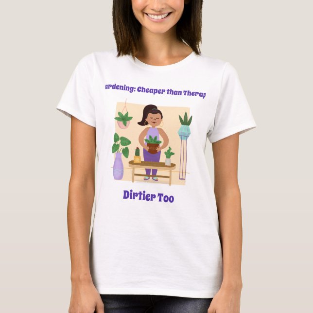 T-shirt Jardinage : moins cher que la thérapie (Devant)