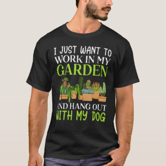 T-shirt Jardinier amateur de chiens Pot mignon plantation 