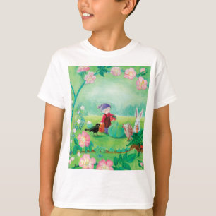 T-shirt Jardinier gnome, Merle noir, Hérisson & Lapin blan