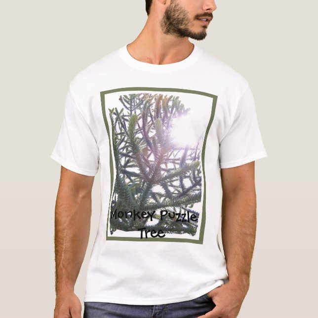 T-shirt Jardins, arbre de puzzle de singe (Devant)