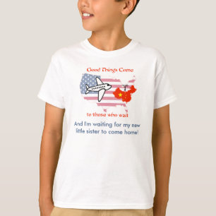 T-shirt J'attends ma petite soeur Adoption from China
