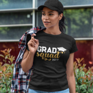 T-shirt Jaune blanc Grad Squad Ajouter année