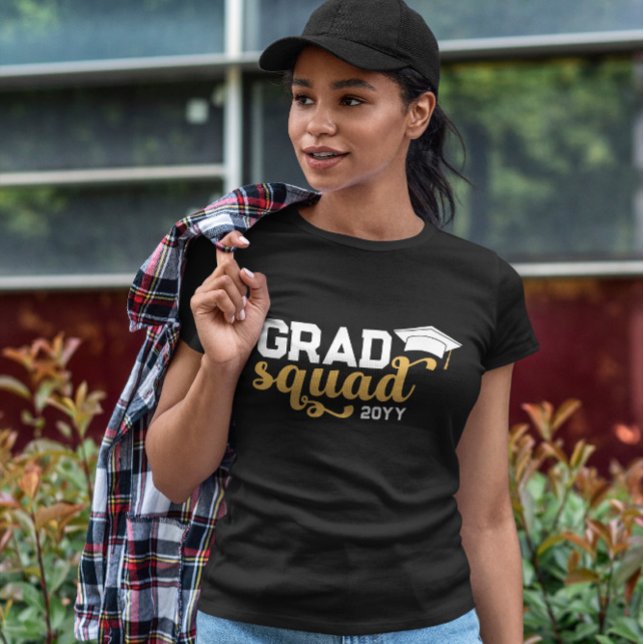 T-shirt Jaune blanc Grad Squad Ajouter année (Créateur téléchargé)