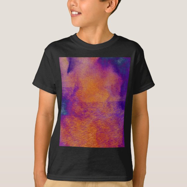 T-shirt Jaune bleu violet moderne design graphique (Devant)