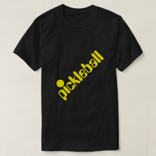 T-shirt Jaune Clair Texte Incliné de Pickleball sur Fond N