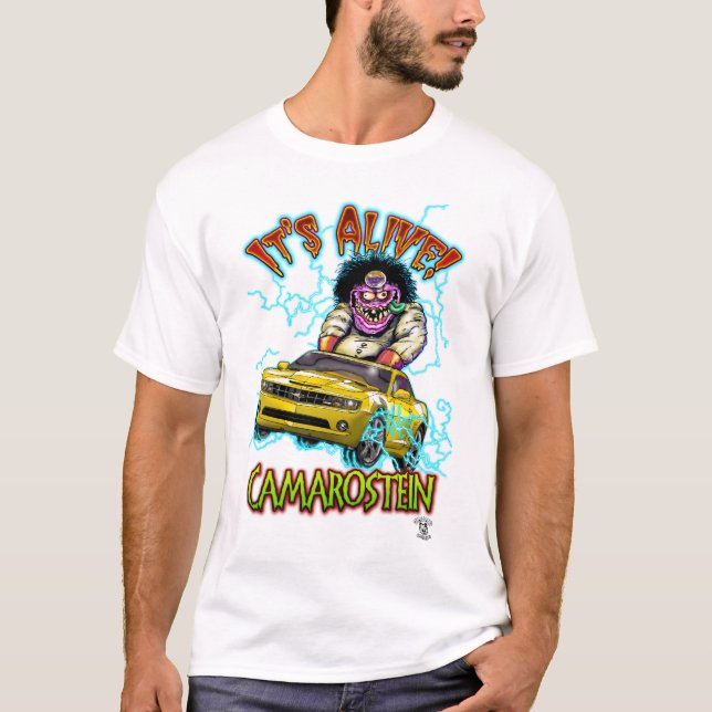 T-shirt jaune de Chevy Camaro solides solubles (Devant)
