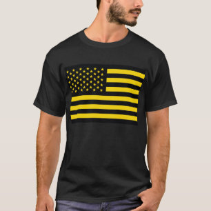 T-shirt Jaune de noir de drapeau américain