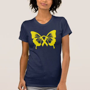 T-shirt jaune de papillon de cancer de la vessie