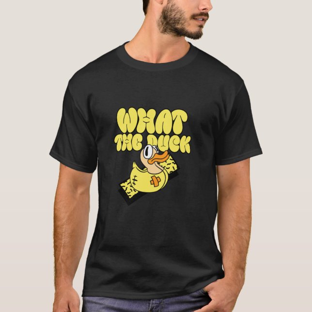 T-shirt Jaune Duckie En Caoutchouc Quel Canard Drôle Rubbe (Devant)