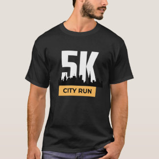 T-shirt Jaune et Noir moderne 5K City Run
