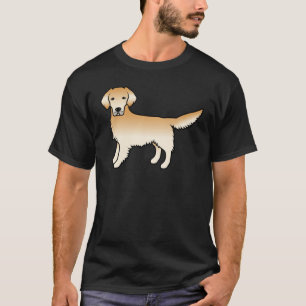 T-shirt Jaune Golden Retriever mignon chien de dessin