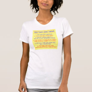 T-shirt Jaune identique de questions de jumeaux