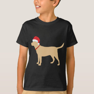T-shirt Jaune Lab Santa Hat Cute Labrador Christmas Cadeau