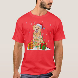 T-shirt Jaune Labrador Père Noël Feux de Noël Jaunes