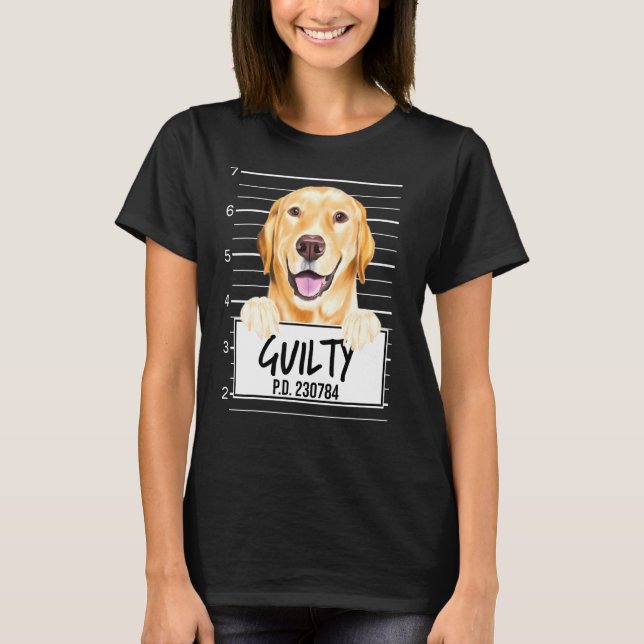 T-shirt Jaune Labrador Retriever Mugshot Guilde Chien (Devant)